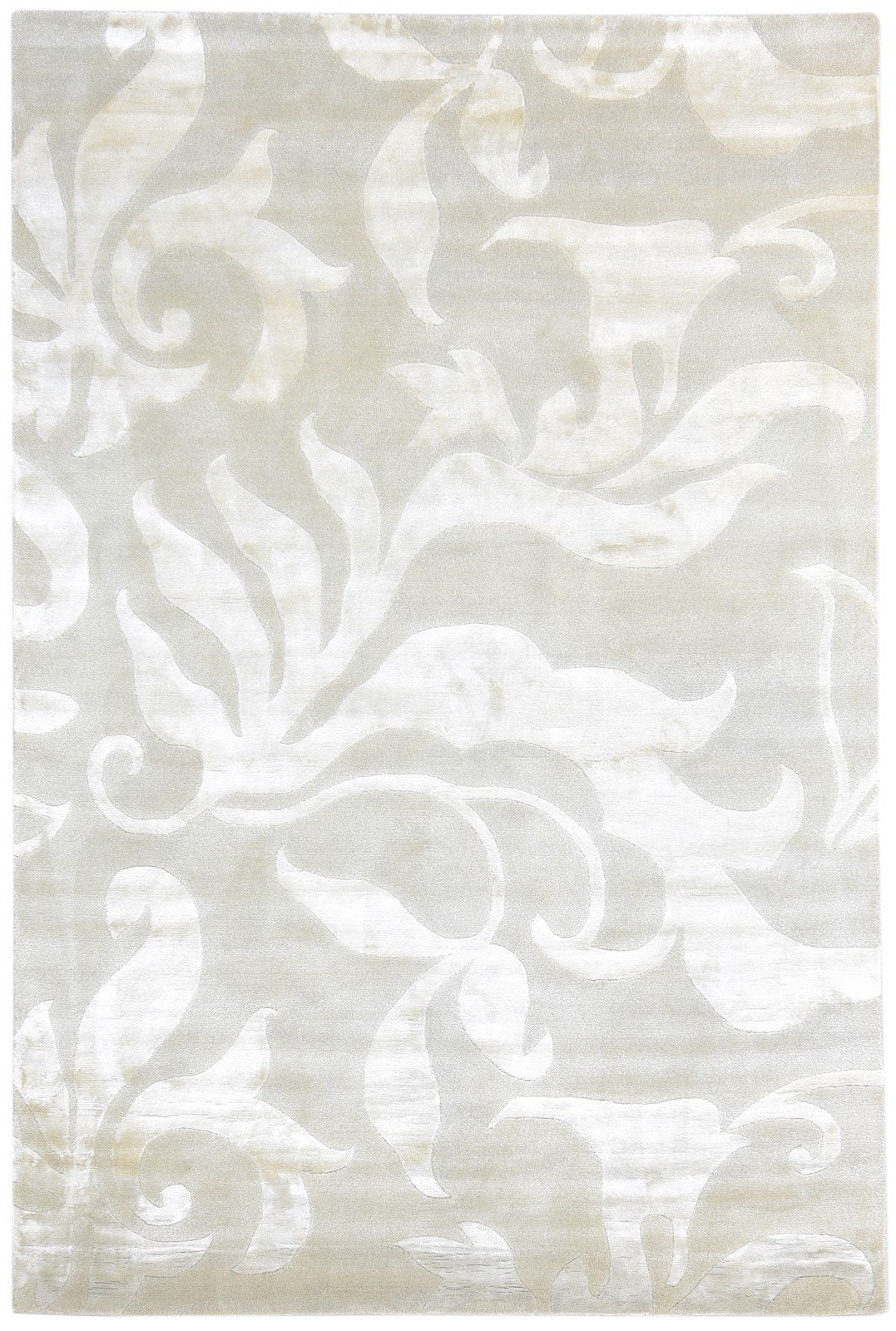 6' X 8' Rug Wool / Silk Grey Modern Hand Knotted French Floral Room Size Carpet 