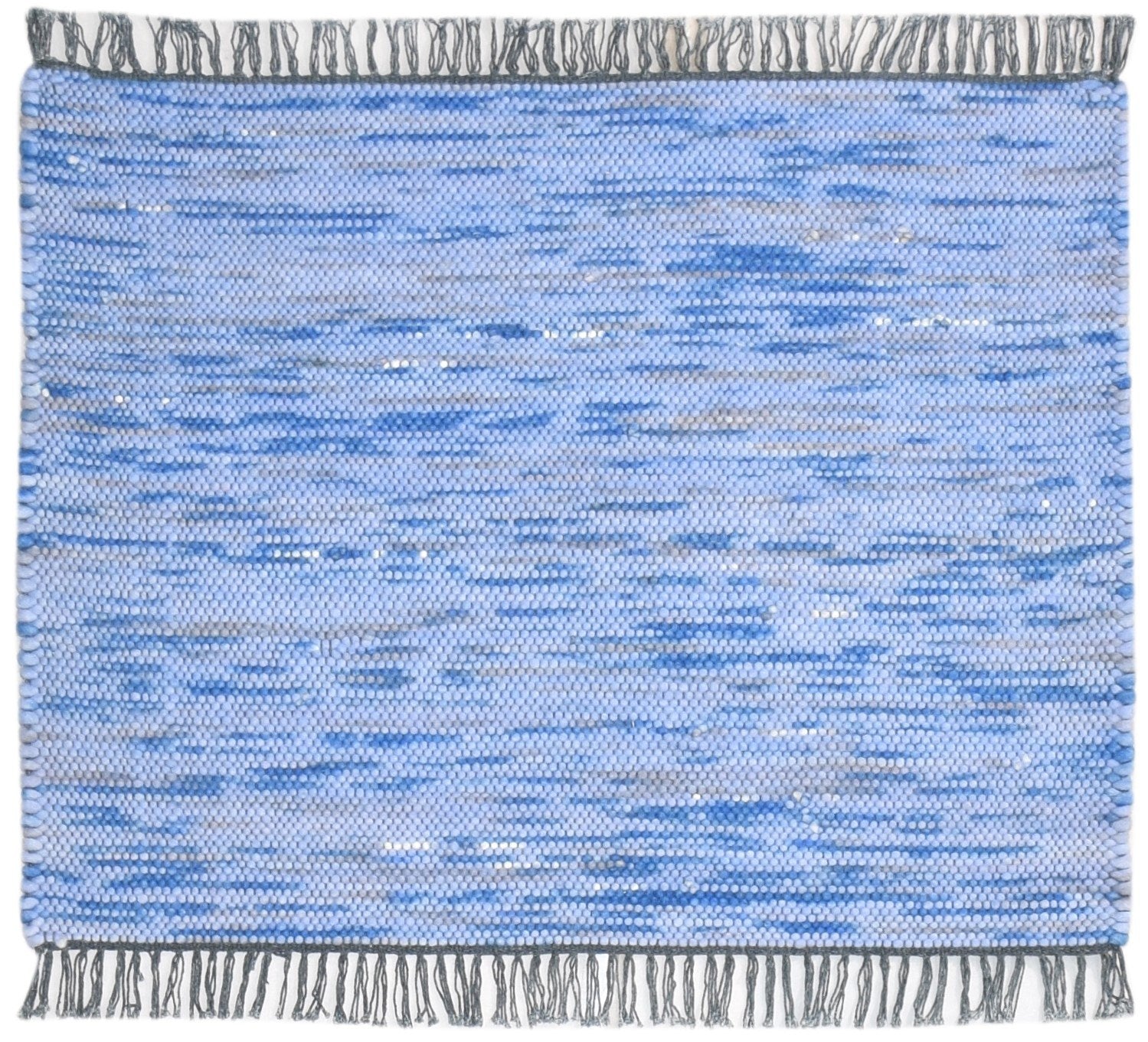 4' X 3' Rug Wool Blue Modern Hand Woven Scandinavian Abstract Room Size Carpet 