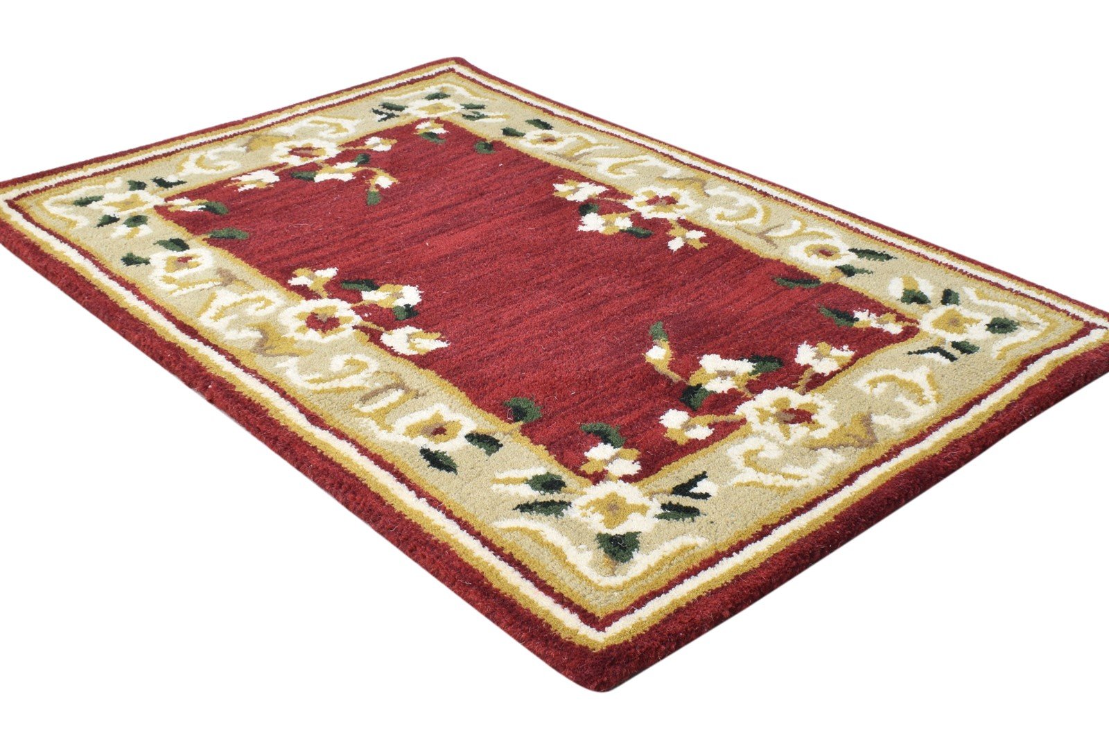 Hand Tufted Red Wool Rug 2' X 3' Persian Abbuson Oriental Small Carpet 