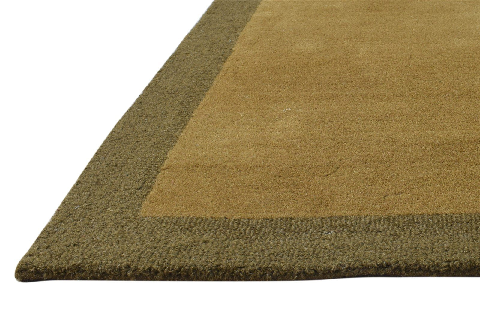 Brown Wool Rug 2' X 3' Modern Hand Tufted Scandinavian Bordered Small Carpet 