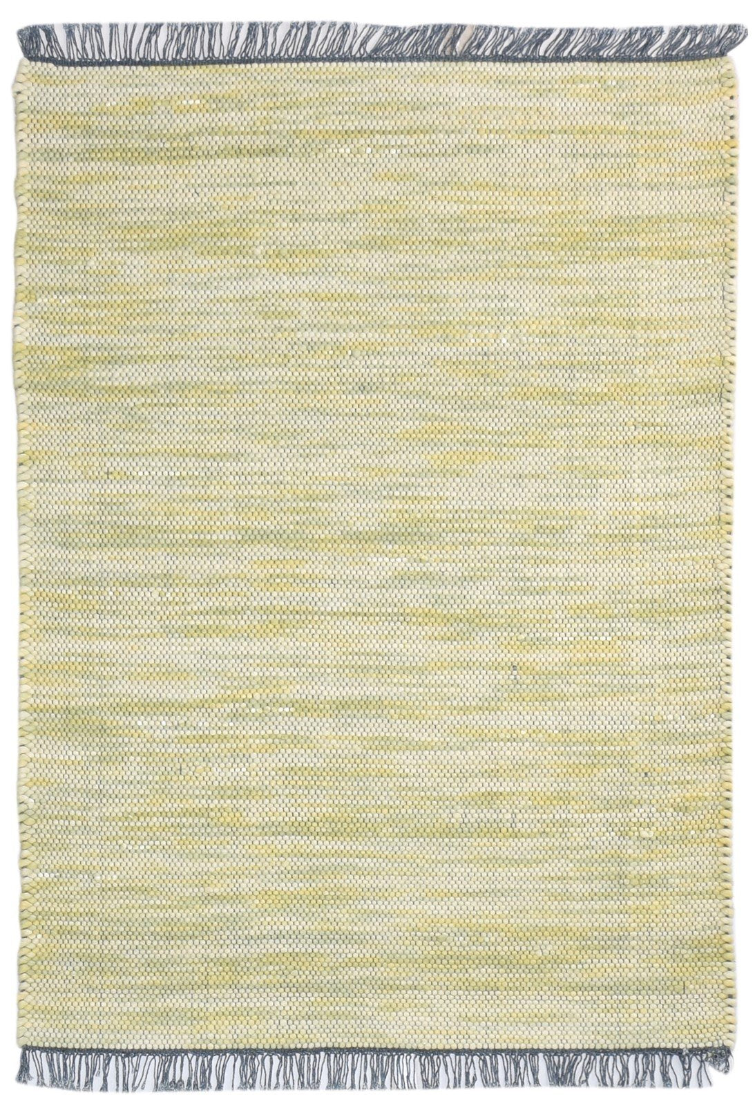 Hand Woven Sage Wool Rug 4' X 6' Modern Scandinavian Solid Room Size Carpet 