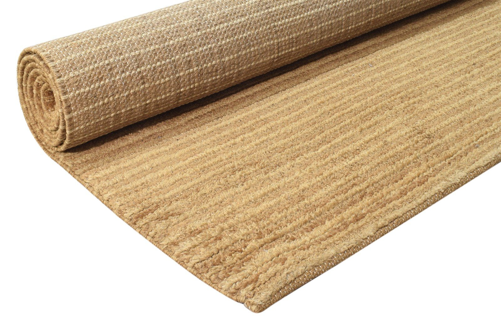 Jute Brown Rug 5' X 8' Modern Hand Woven Scandinavian Striped Room Size Carpet 