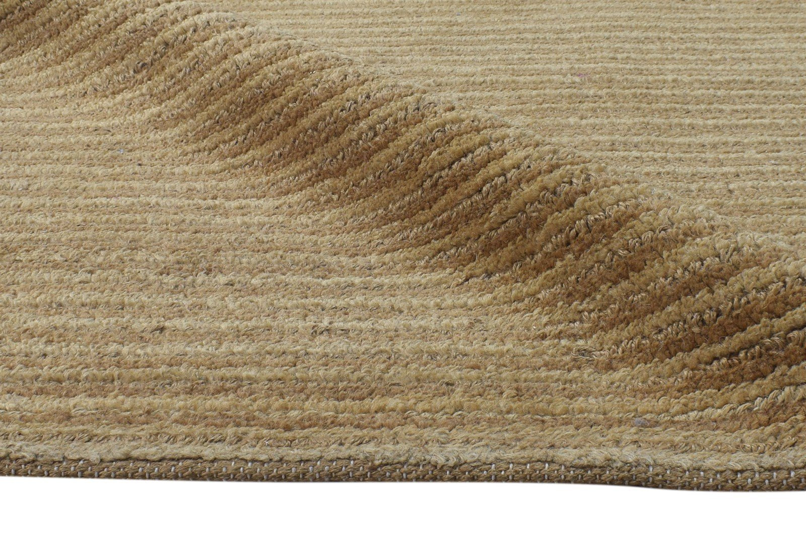 Jute Brown Rug 5' X 8' Modern Hand Woven Scandinavian Striped Room Size Carpet 