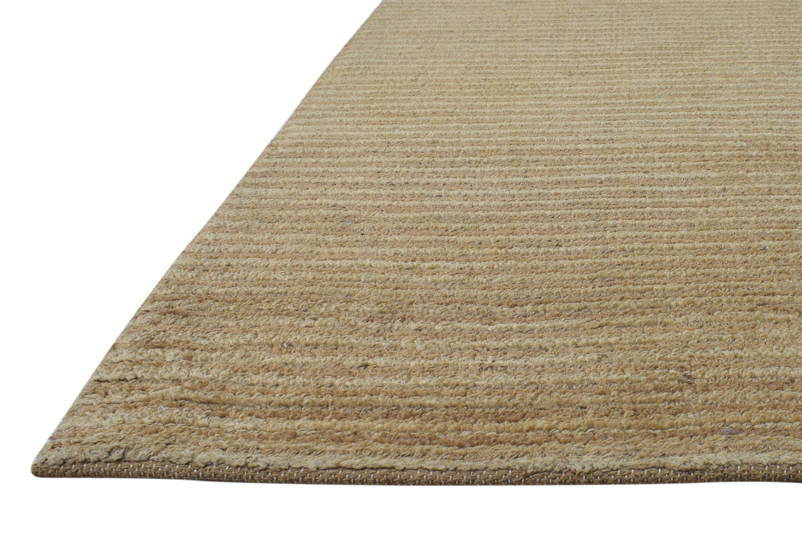 Jute Brown Rug 5' X 8' Modern Hand Woven Scandinavian Striped Room Size Carpet 