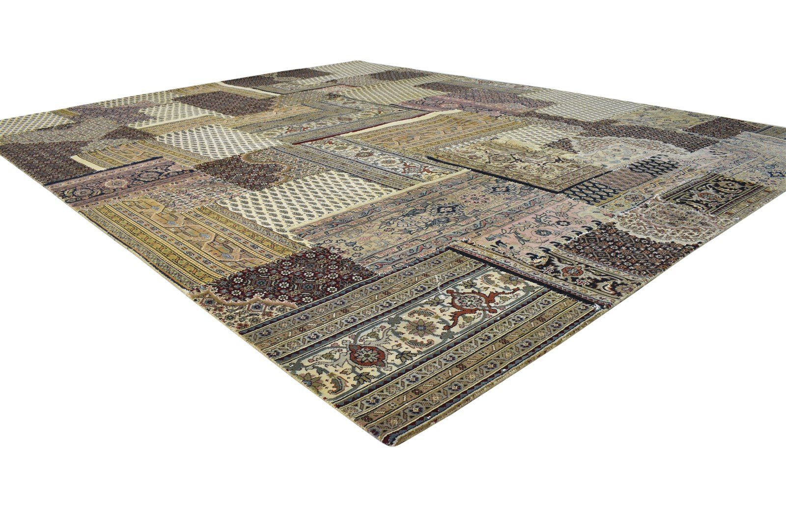 Sage Wool Rug 8' X 10' Modern Hand Knotted Oriental Patchwork Large Carpet 