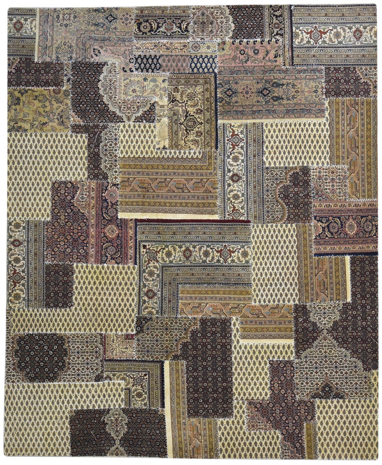 Sage Wool Rug 8' X 10' Modern Hand Knotted Oriental Patchwork Large Carpet 