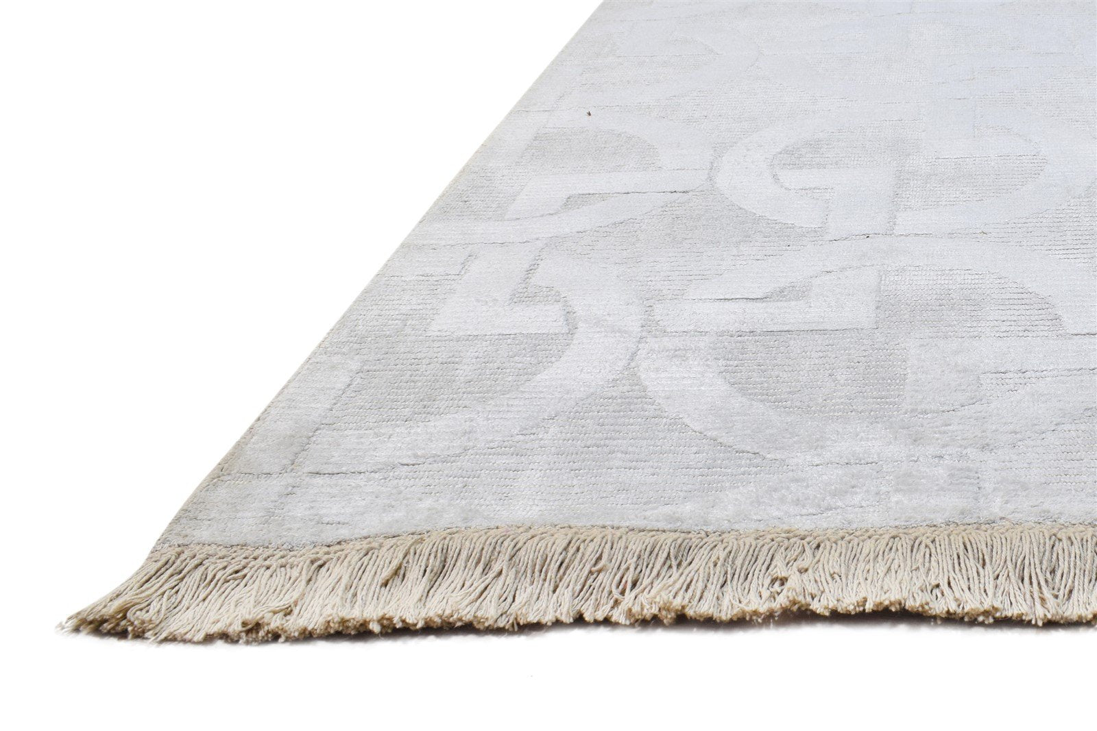 Grey Silk Rug 6' X 8' Modern Handloom Scandinavian Nordic Room Size Carpet 