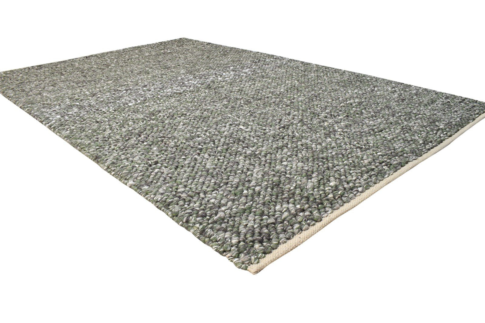 5' X 8' Rug Wool Grey Modern Hand Woven Scandinavian Solid Room Size Carpet 