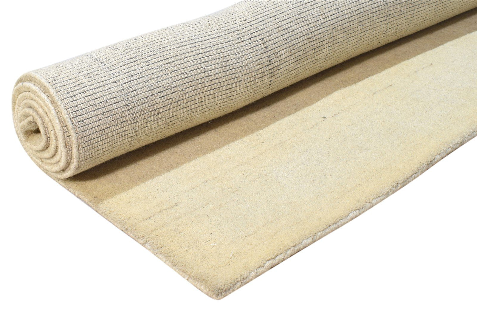 Wool Cream Rug 5' X 8' Modern Handloom Scandinavian Solid Room Size Carpet 