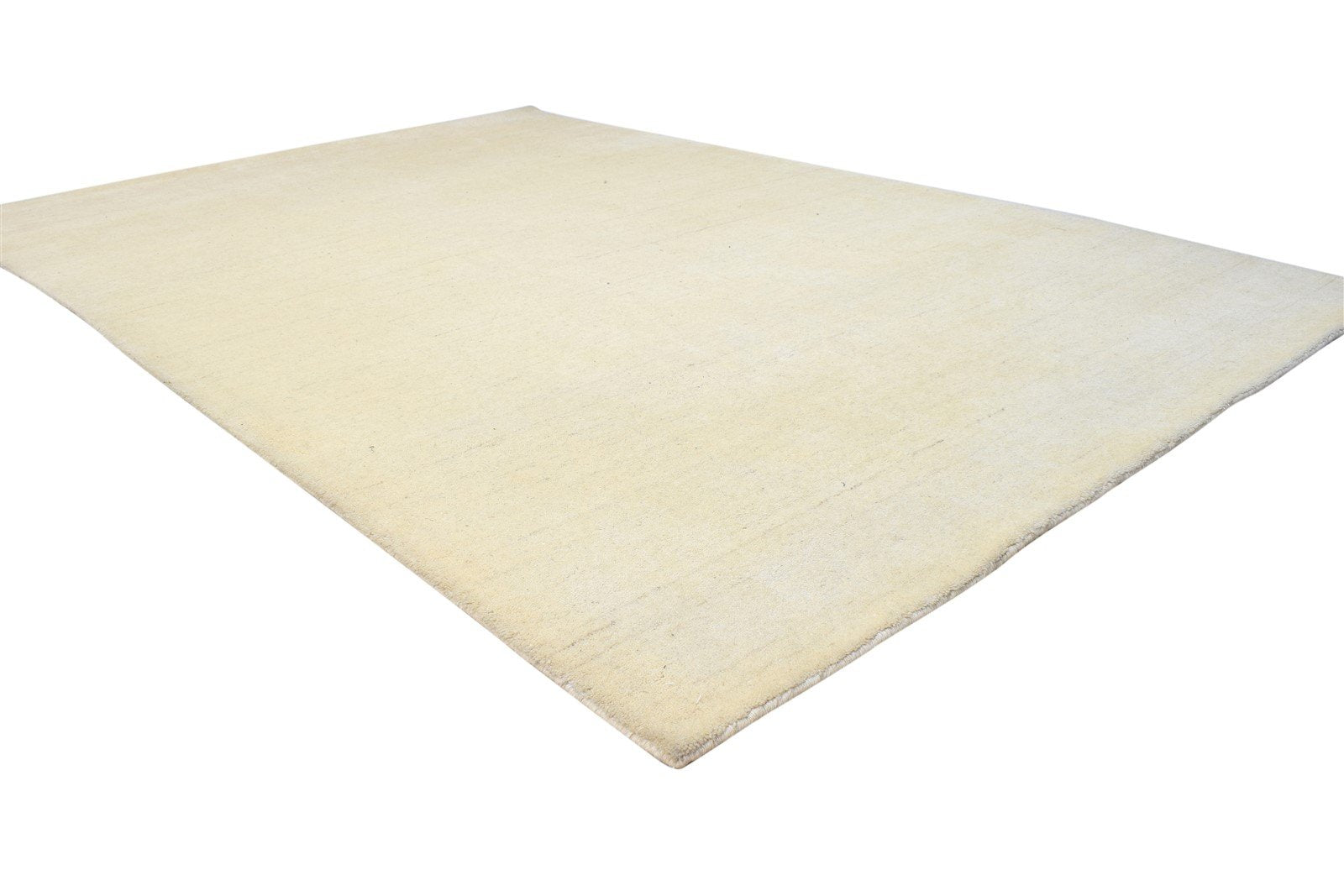 Wool Cream Rug 5' X 8' Modern Handloom Scandinavian Solid Room Size Carpet 