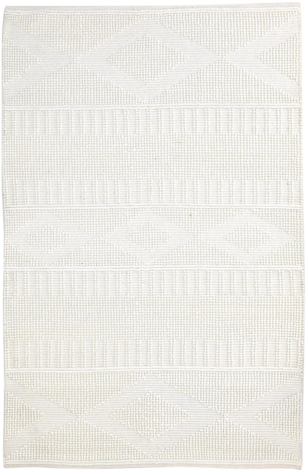 Cream Wool Rug 5' X 8' Modern Hand Woven Scandinavian Nordic Room Size Carpet 