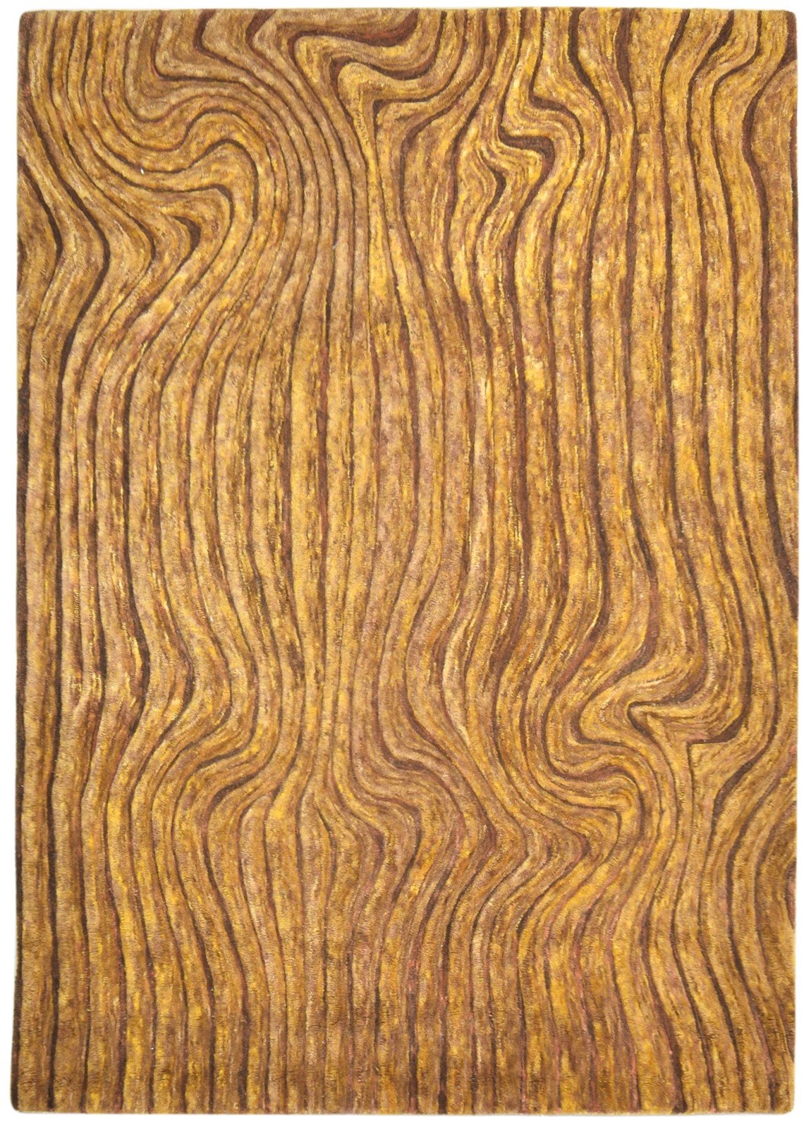 Brown Wool Rug 5' X 8' Modern Hand Tufted American Abstract Room Size Carpet 