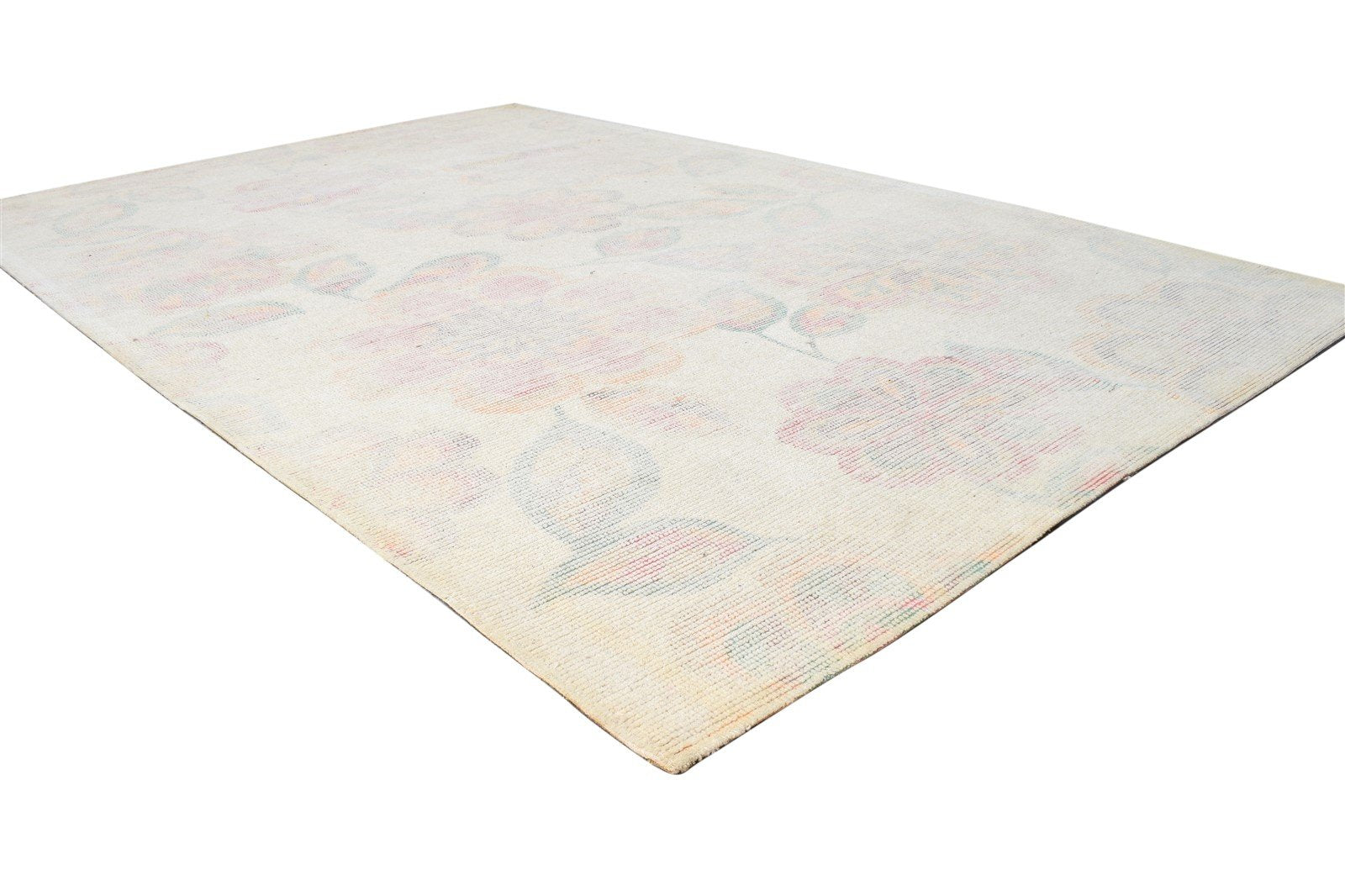 5' X 8' Rug Wool Pink Modern Hand Tufted French Floral Room Size Carpet 