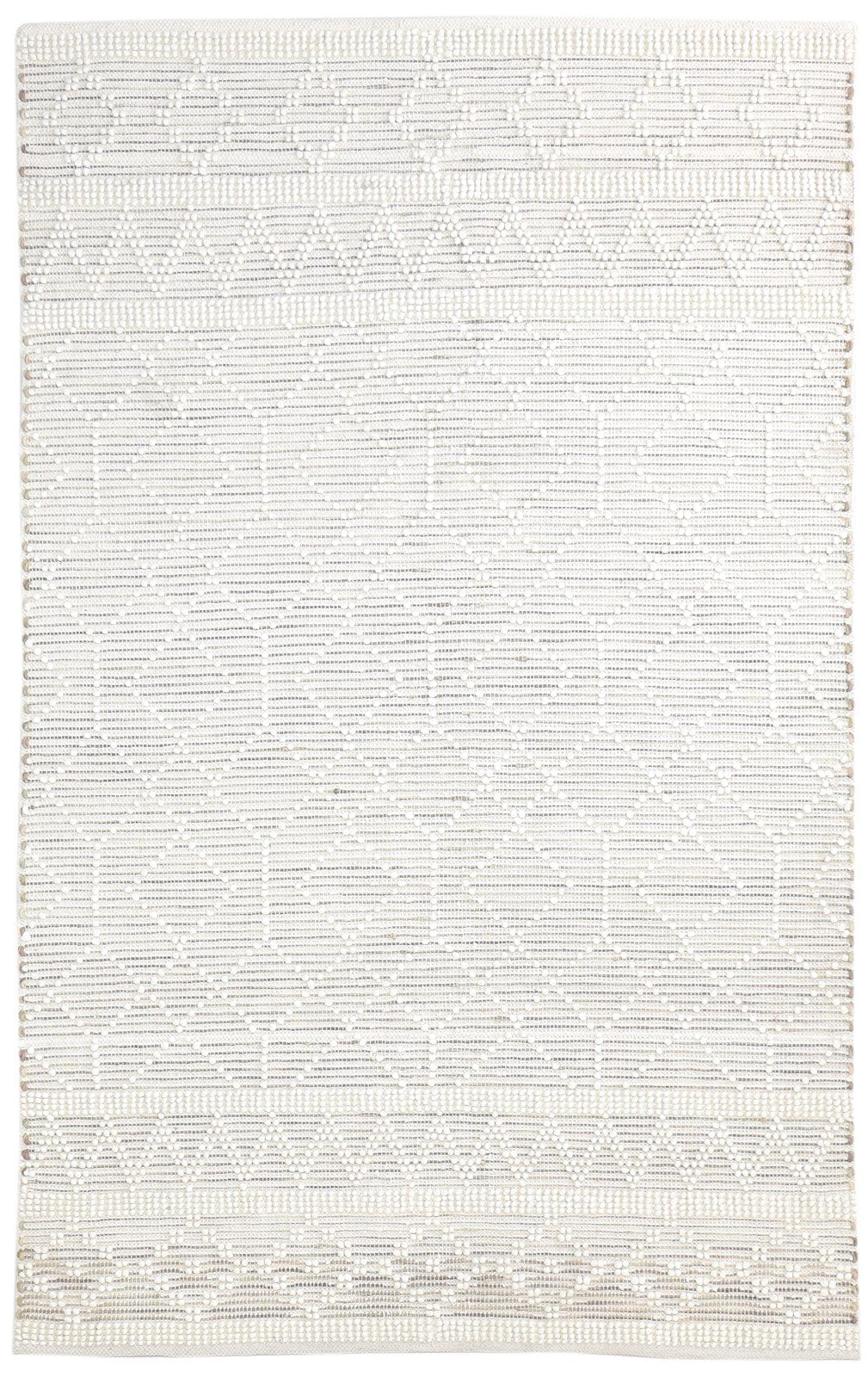 Cream Wool Rug 5' X 8' Modern Hand Woven Scandinavian Nordic Room Size Carpet 