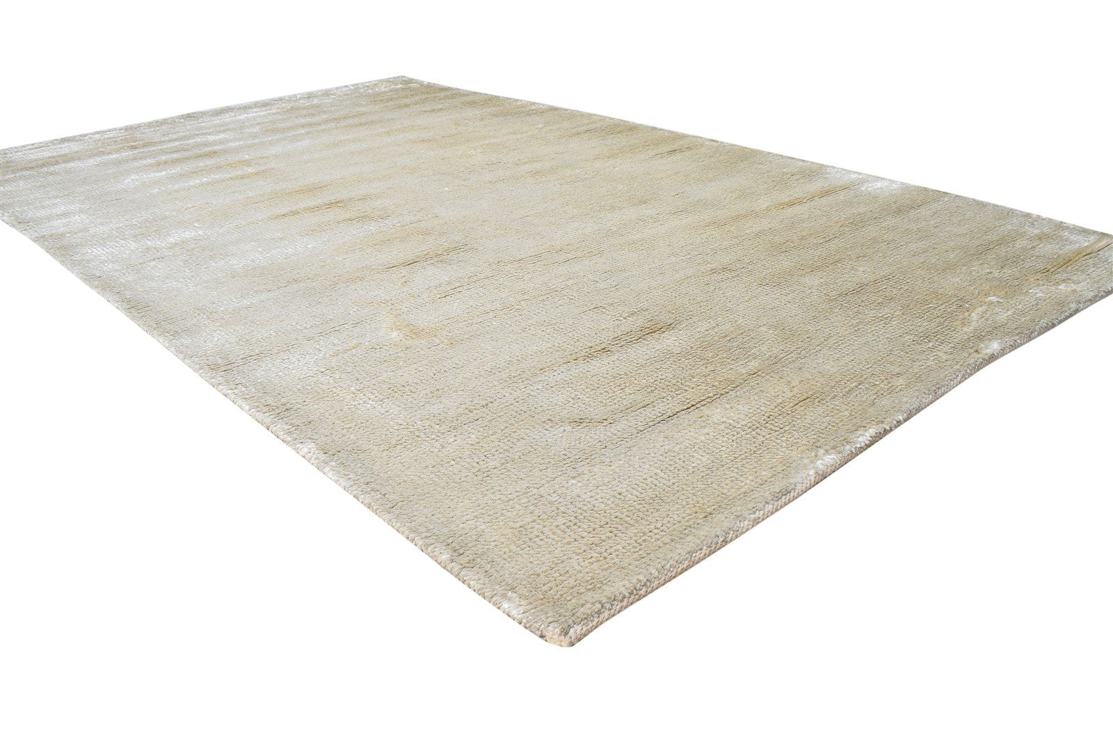 5' X 8' Rug Silk Cream Modern Handloom Scandinavian Solid Room Size Carpet 