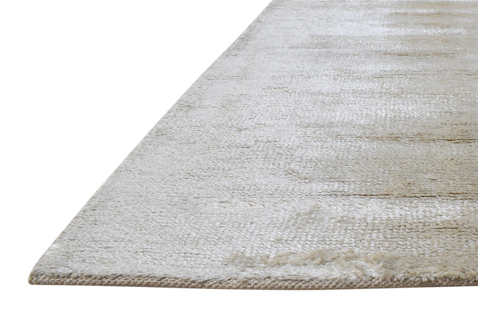 5' X 8' Rug Silk Cream Modern Handloom Scandinavian Solid Room Size Carpet 