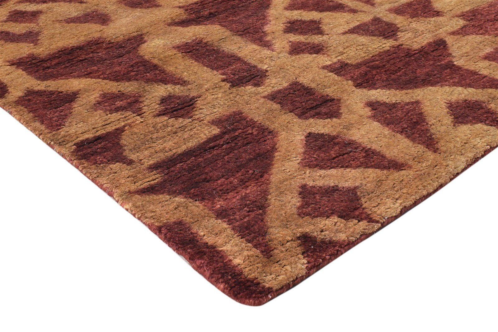 Brown Sisal Rug 5' X 6' Modern Hand Knotted Moroccan Abstract Room Size Carpet 