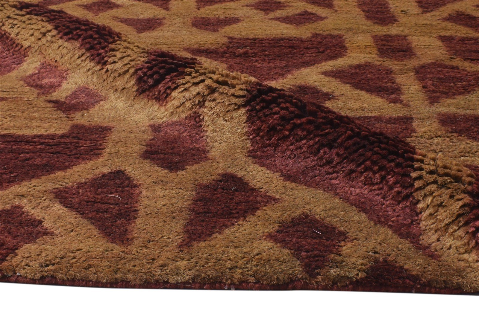 Brown Sisal Rug 5' X 6' Modern Hand Knotted Moroccan Abstract Room Size Carpet 