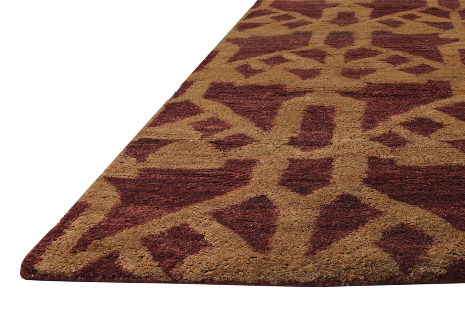 Brown Sisal Rug 5' X 6' Modern Hand Knotted Moroccan Abstract Room Size Carpet 