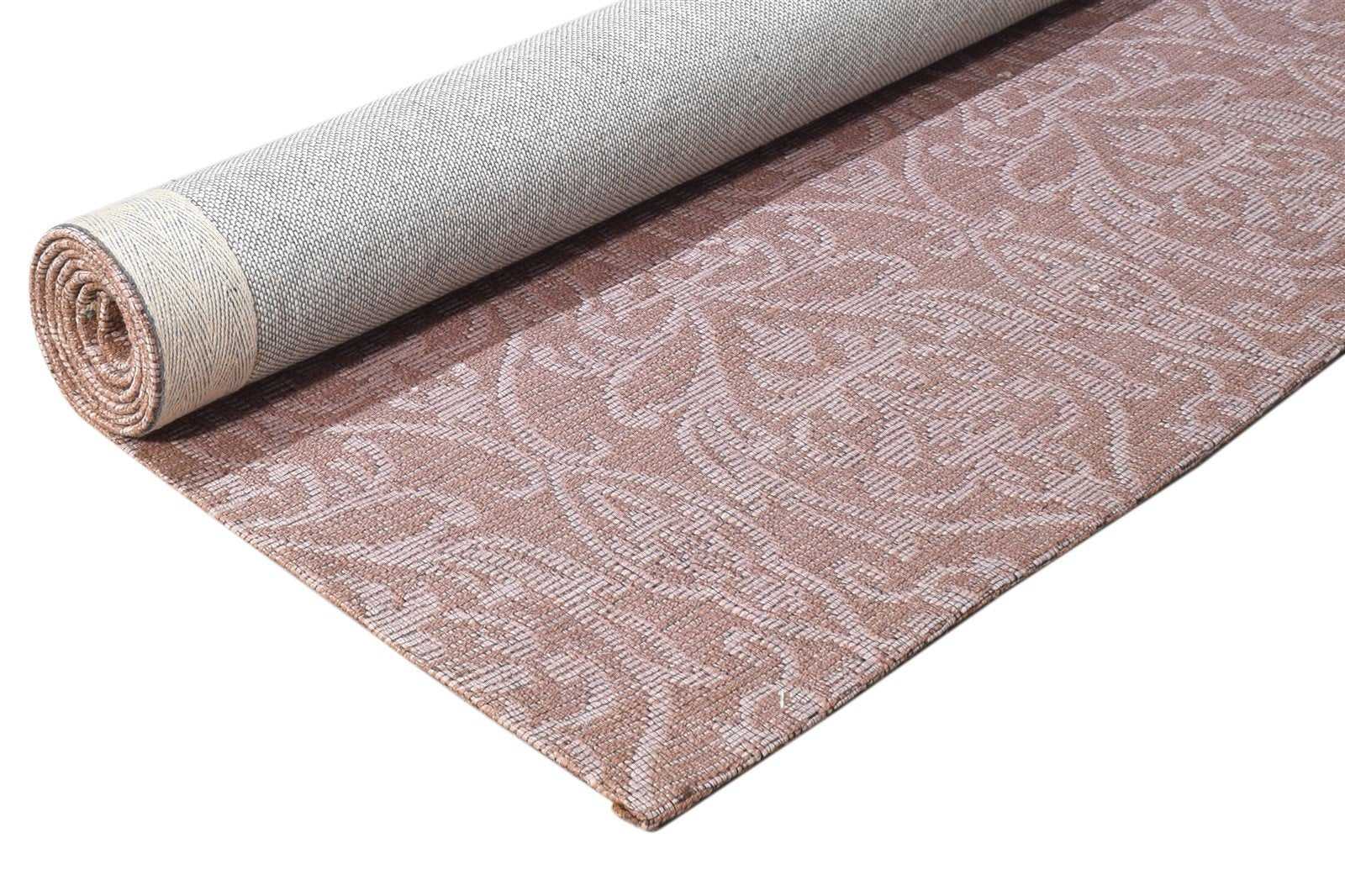 4' X 6' Rug Polyester Taupe Modern Jacquard Loom French Floral Room Size Carpet 