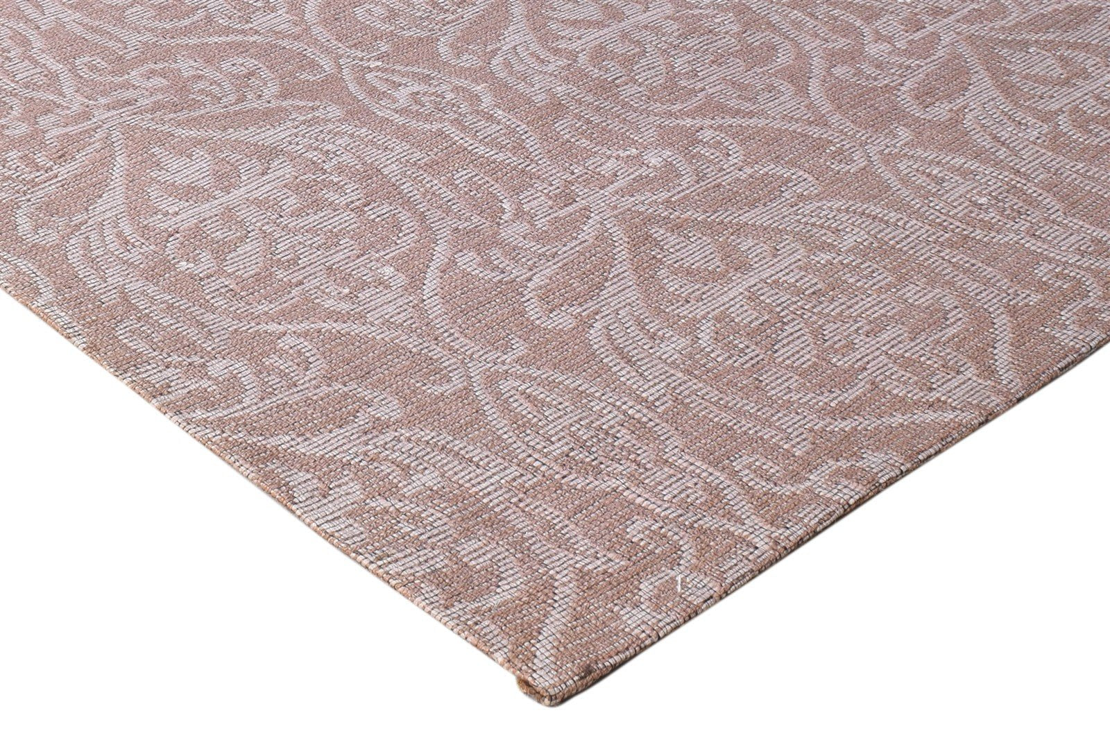 4' X 6' Rug Polyester Taupe Modern Jacquard Loom French Floral Room Size Carpet 