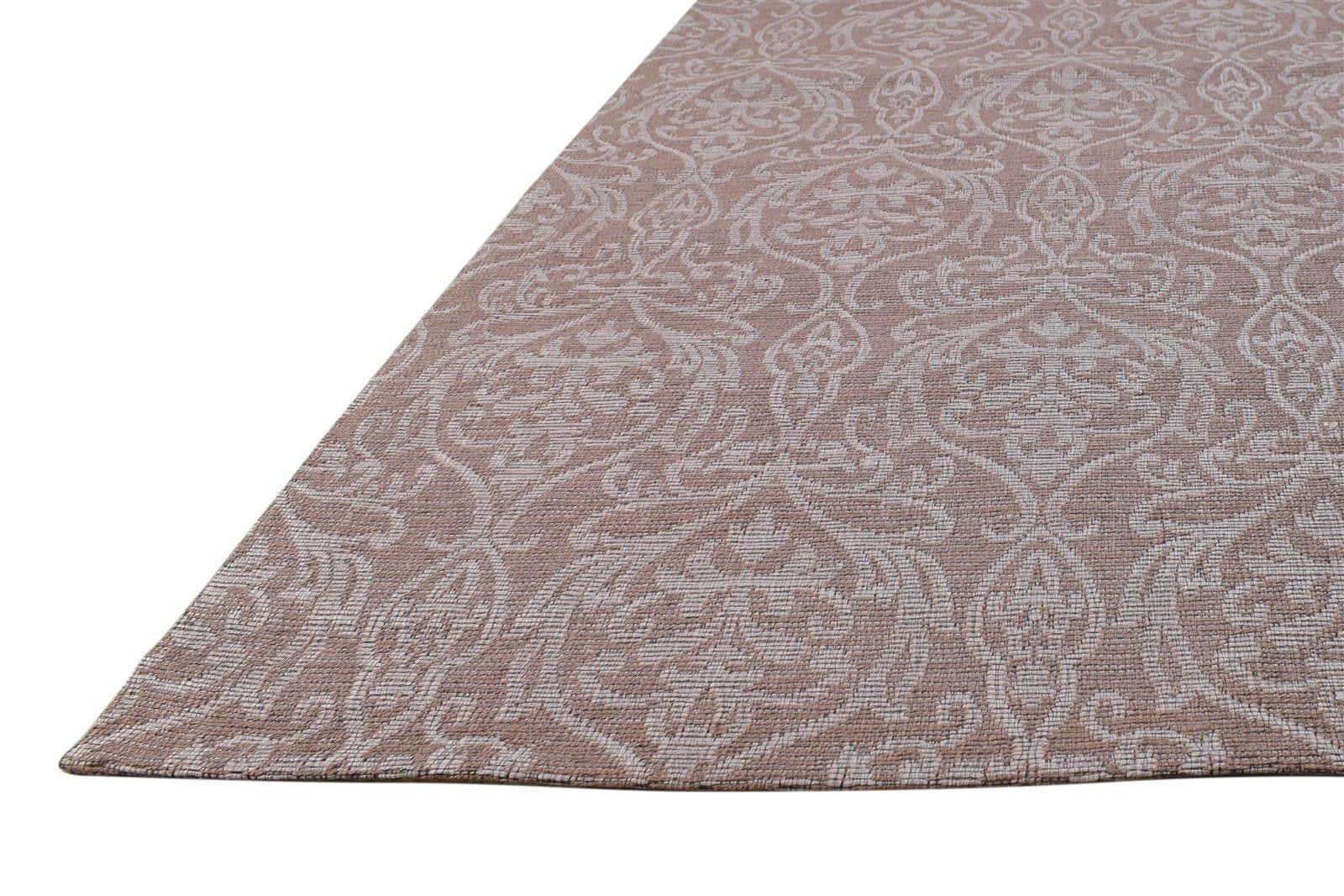 4' X 6' Rug Polyester Taupe Modern Jacquard Loom French Floral Room Size Carpet 