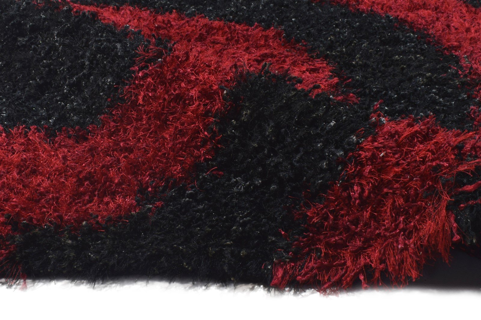 Hand Woven Black Polyester Rug 4' X 6' Modern American Swirls Room Size Carpet 