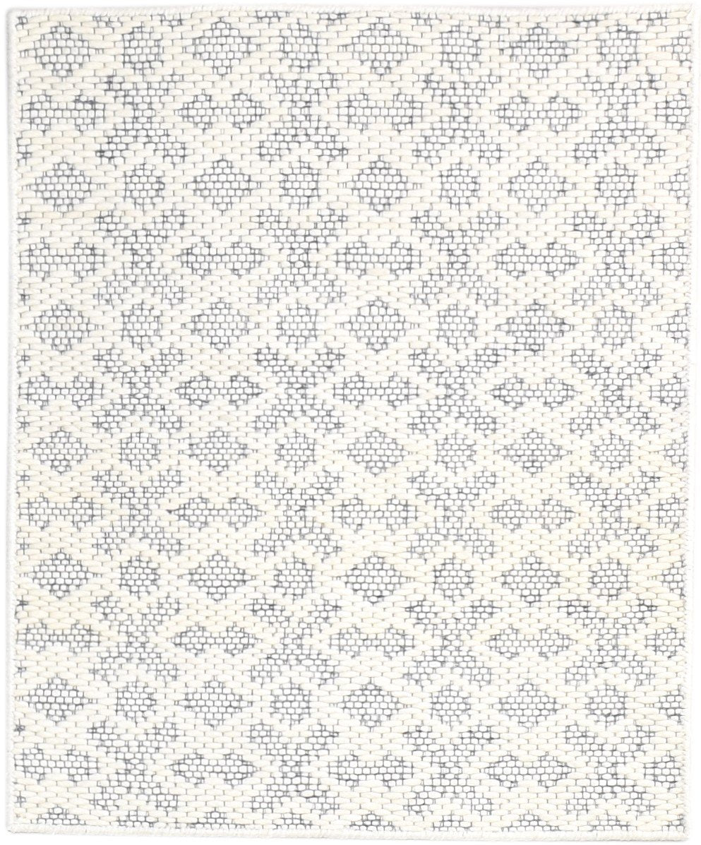 3' X 3' Rug Wool Off-White Modern Hand Woven Scandinavian Nordic Small Carpet 