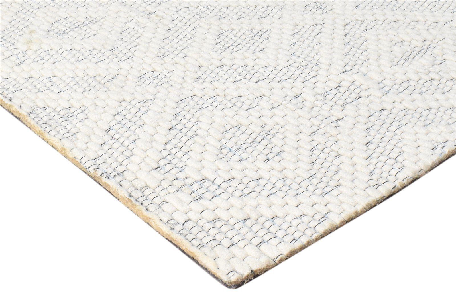 2'6 X 5' Rug Wool Off-White Modern Hand Woven Scandinavian Nordic Small Carpet 