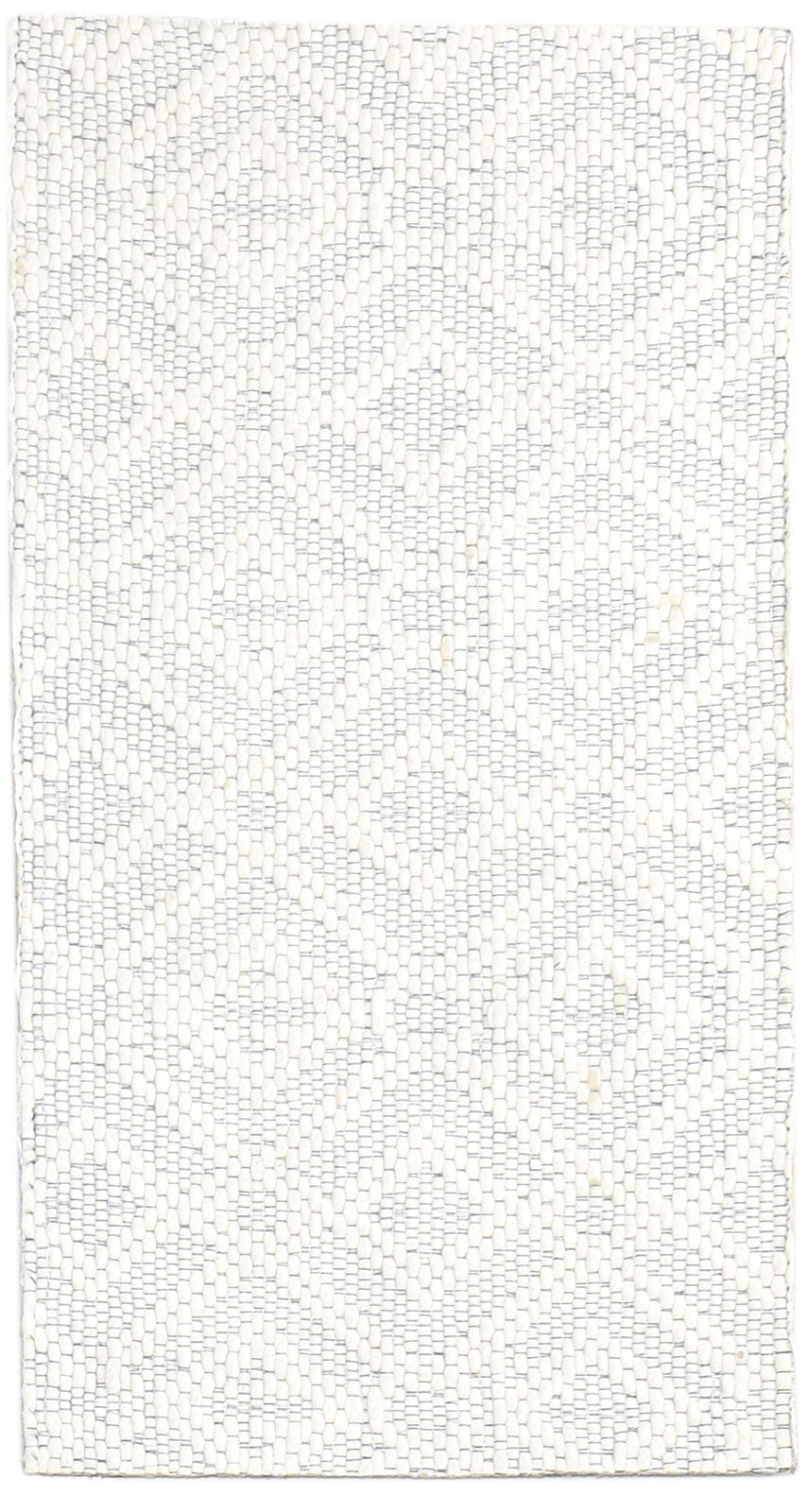 2'6 X 5' Rug Wool Off-White Modern Hand Woven Scandinavian Nordic Small Carpet 