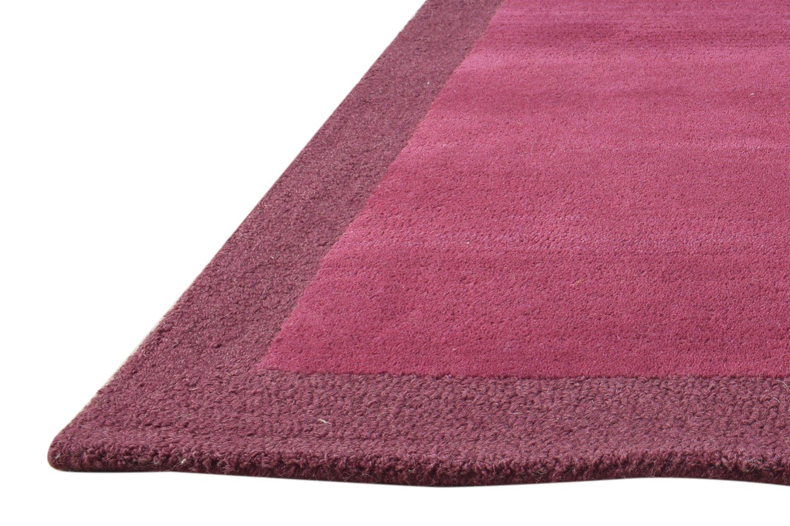 Hand Tufted Wine Wool Rug 2' X 3' Modern Scandinavian Bordered Small Carpet 