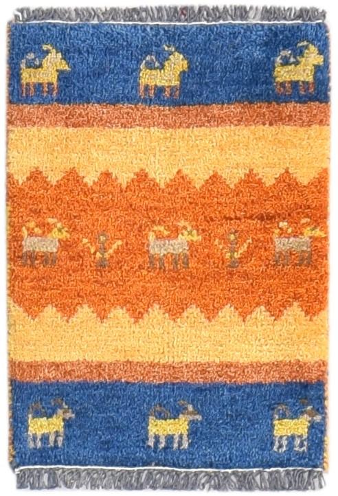 Hand Knotted Rust Wool Rug 1' X 2' Southwestern American Tribal Small Carpet 