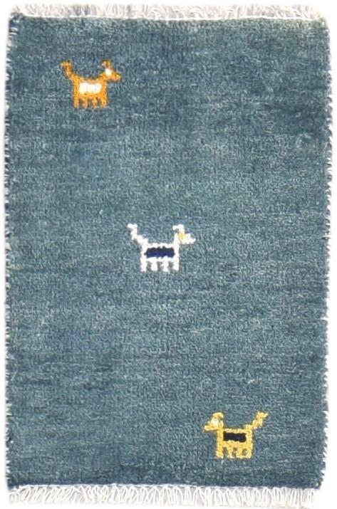 Wool Blue Rug 1' X 2' Southwestern Hand Knotted American Tribal Small Carpet 