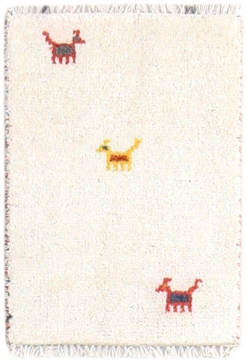 Off-White Wool Rug 1X2 Southwestern Hand Knotted American Tribal Small Carpet 