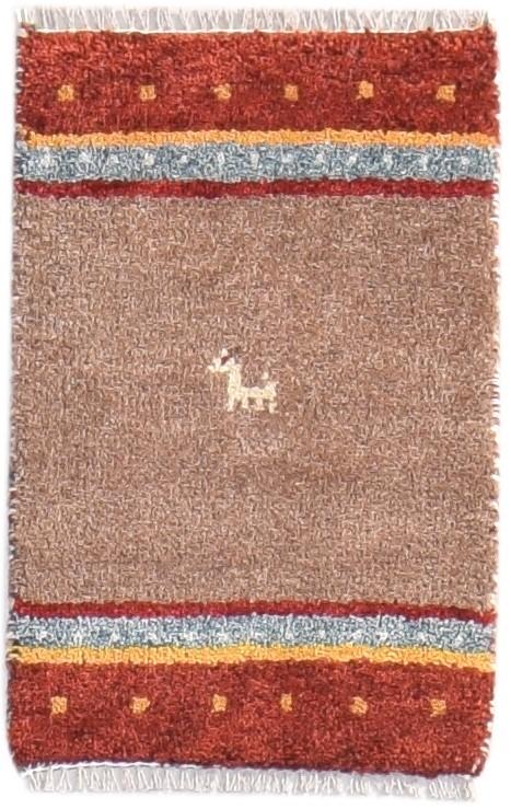 Wool Brown Rug 1' X 2' Southwestern Hand Knotted American Tribal Small Carpet 