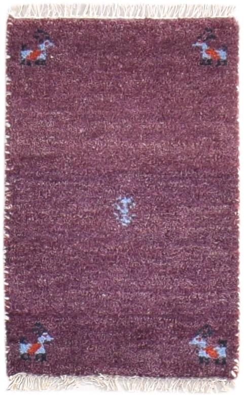 Wool Purple Rug 1' X 2' Tribal Hand Knotted Southwestern Solid Small Carpet 