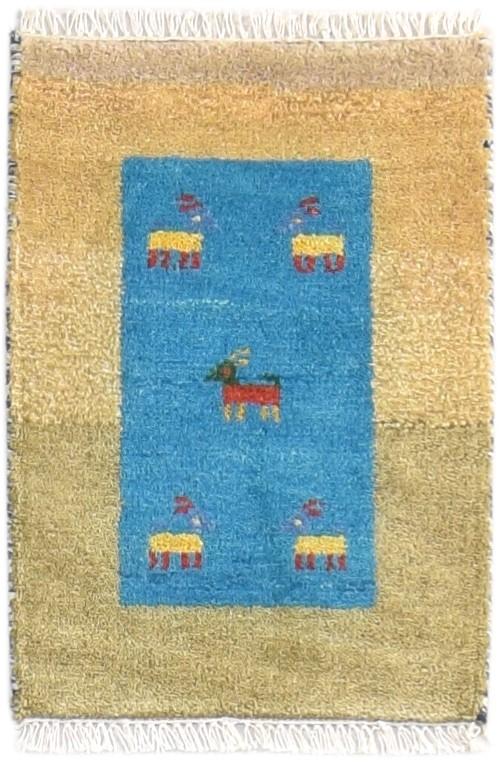 1' X 2' Rug Wool Beige Southwestern Hand Knotted American Tribal Small Carpet 