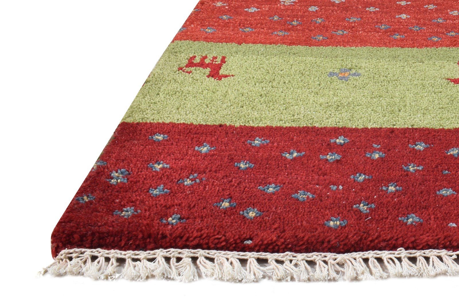 Red Wool Rug 1' X 2' Southwestern Hand Knotted American Tribal Small Carpet 