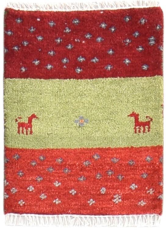 Red Wool Rug 1' X 2' Southwestern Hand Knotted American Tribal Small Carpet 