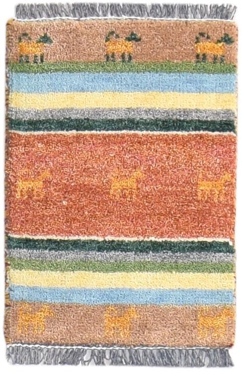 Rust Wool Rug 1' X 2' Southwestern Hand Knotted American Tribal Small Carpet 