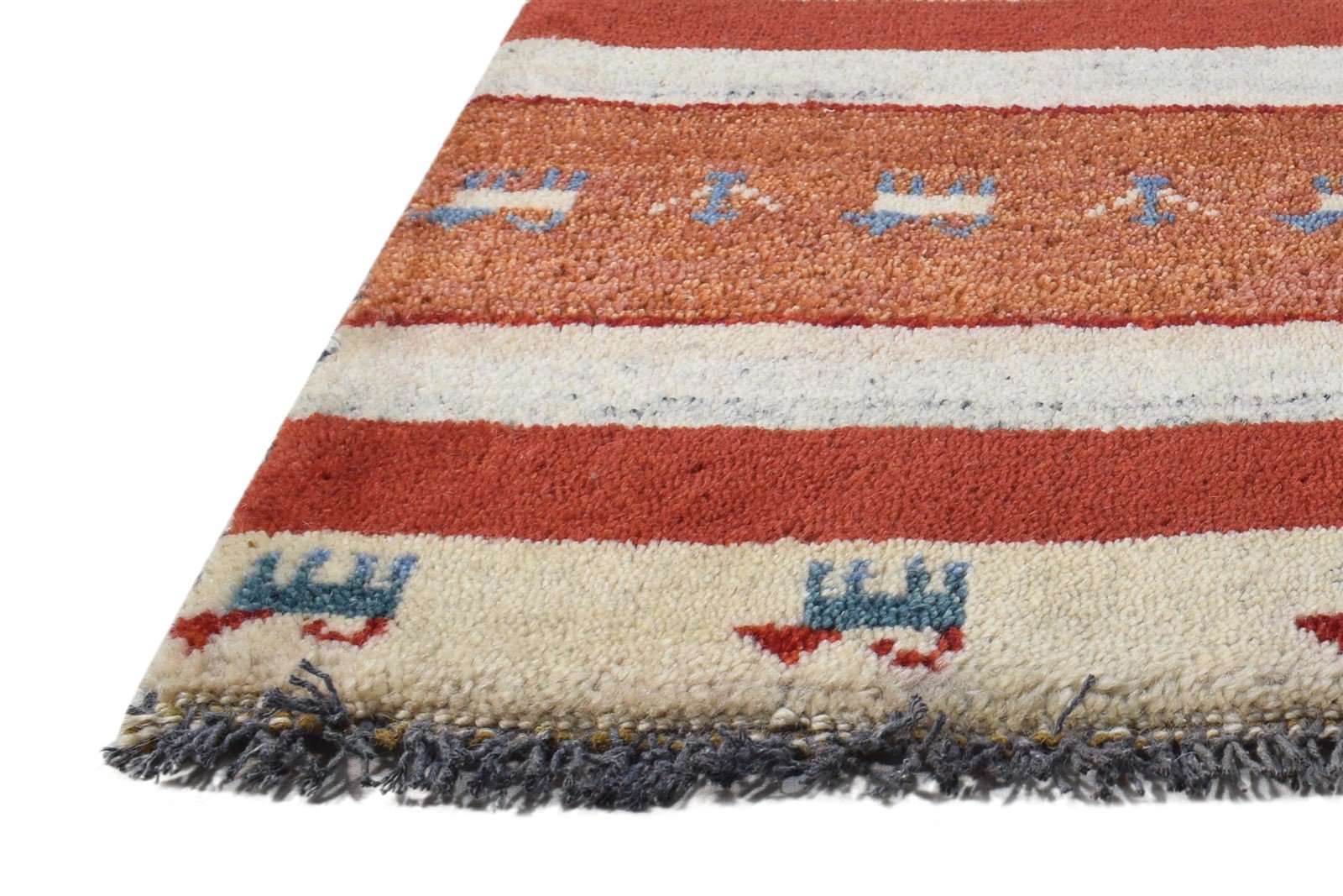 Wool Rust Rug 1' X 2' Southwestern Hand Knotted American Tribal Small Carpet 