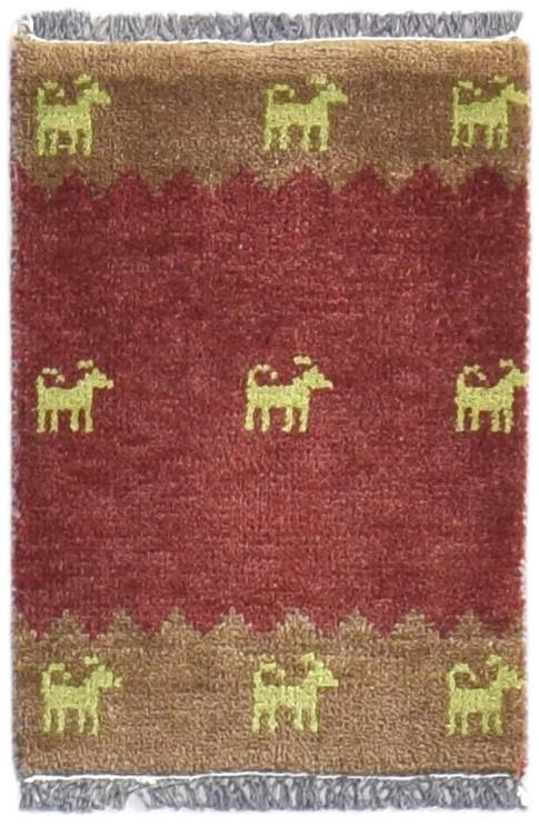 1' X 2' Rug Wool Wine Southwestern Hand Knotted American Tribal Small Carpet 