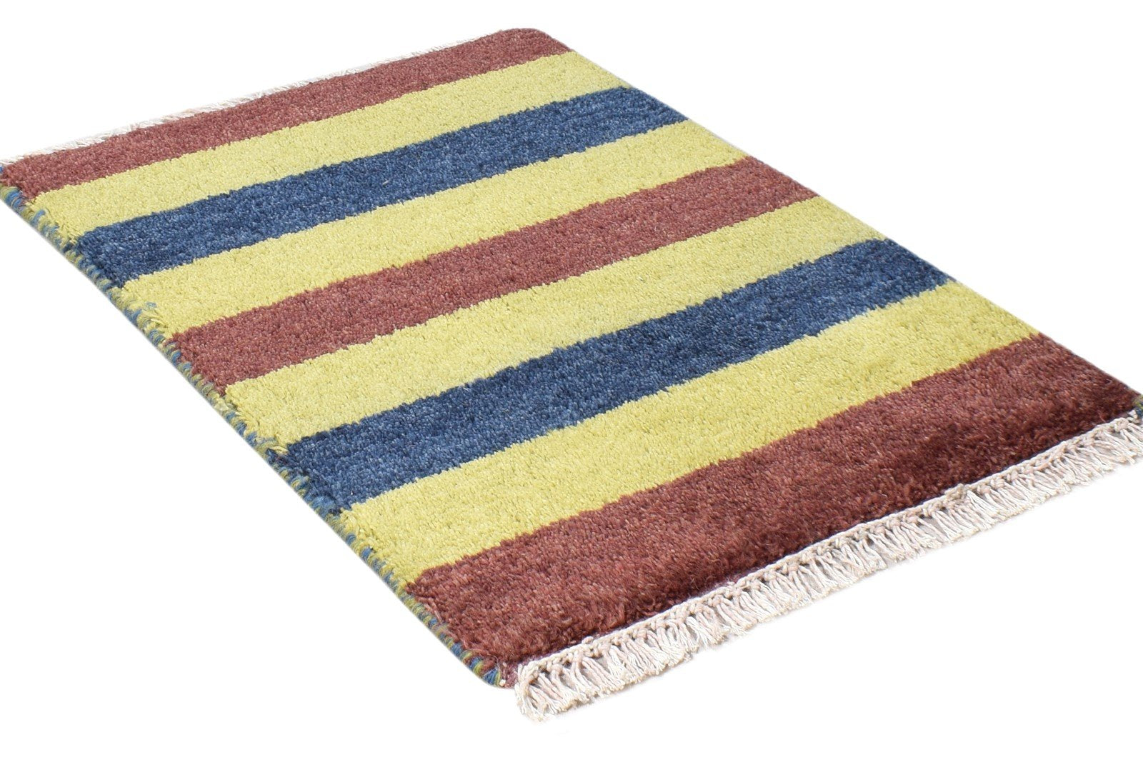 1X2 Rug Wool Multi Color Southwestern Hand Knotted Gabbeh Tribal Small Carpet 