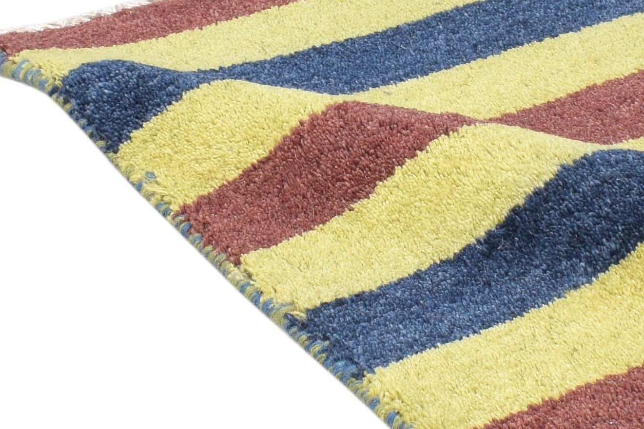 1X2 Rug Wool Multi Color Southwestern Hand Knotted Gabbeh Tribal Small Carpet 