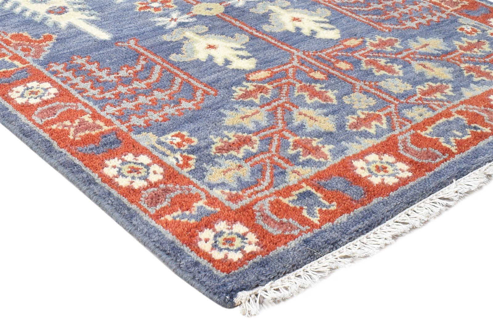 3' X 5' Rug Wool Blue Persian Hand Knotted Agra Oriental Room Size Carpet 