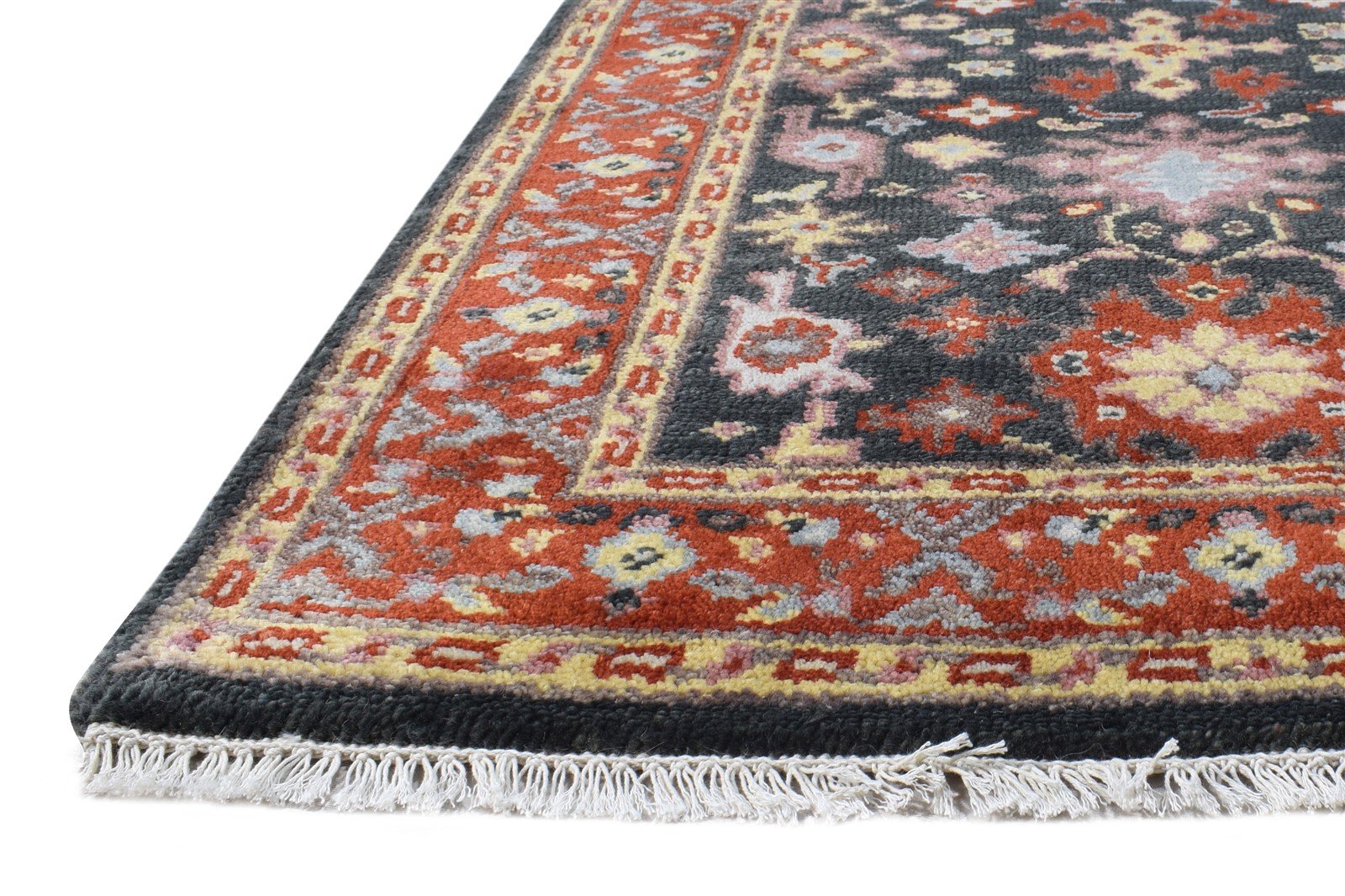 Black Wool Rug 3' X 5' Persien Hand Knotted Oushak Oriental Room Size Carpet 