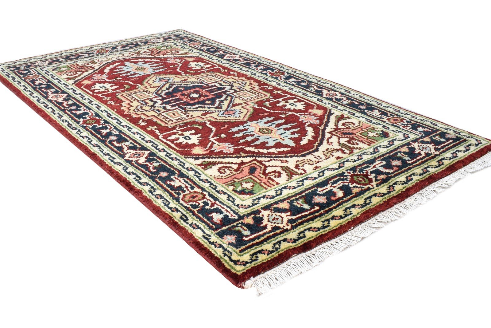 3' X 5' Rug Wool Red Persian Hand Knotted Heriz-Indian Oriental Room Size Carpet 