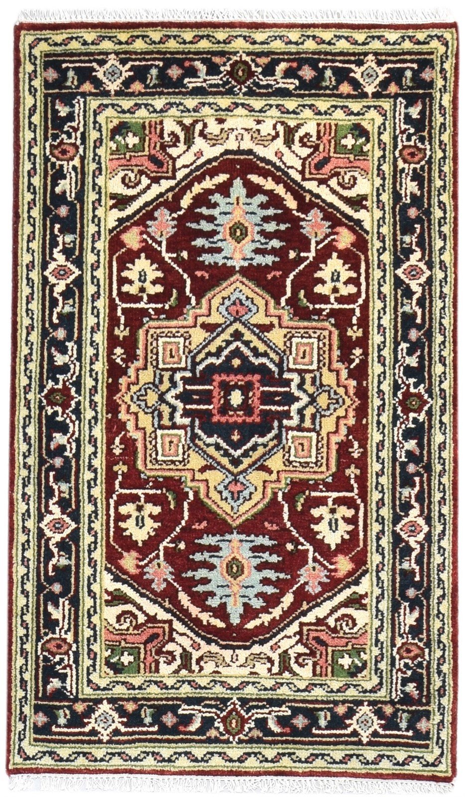 3' X 5' Rug Wool Red Persian Hand Knotted Heriz-Indian Oriental Room Size Carpet 