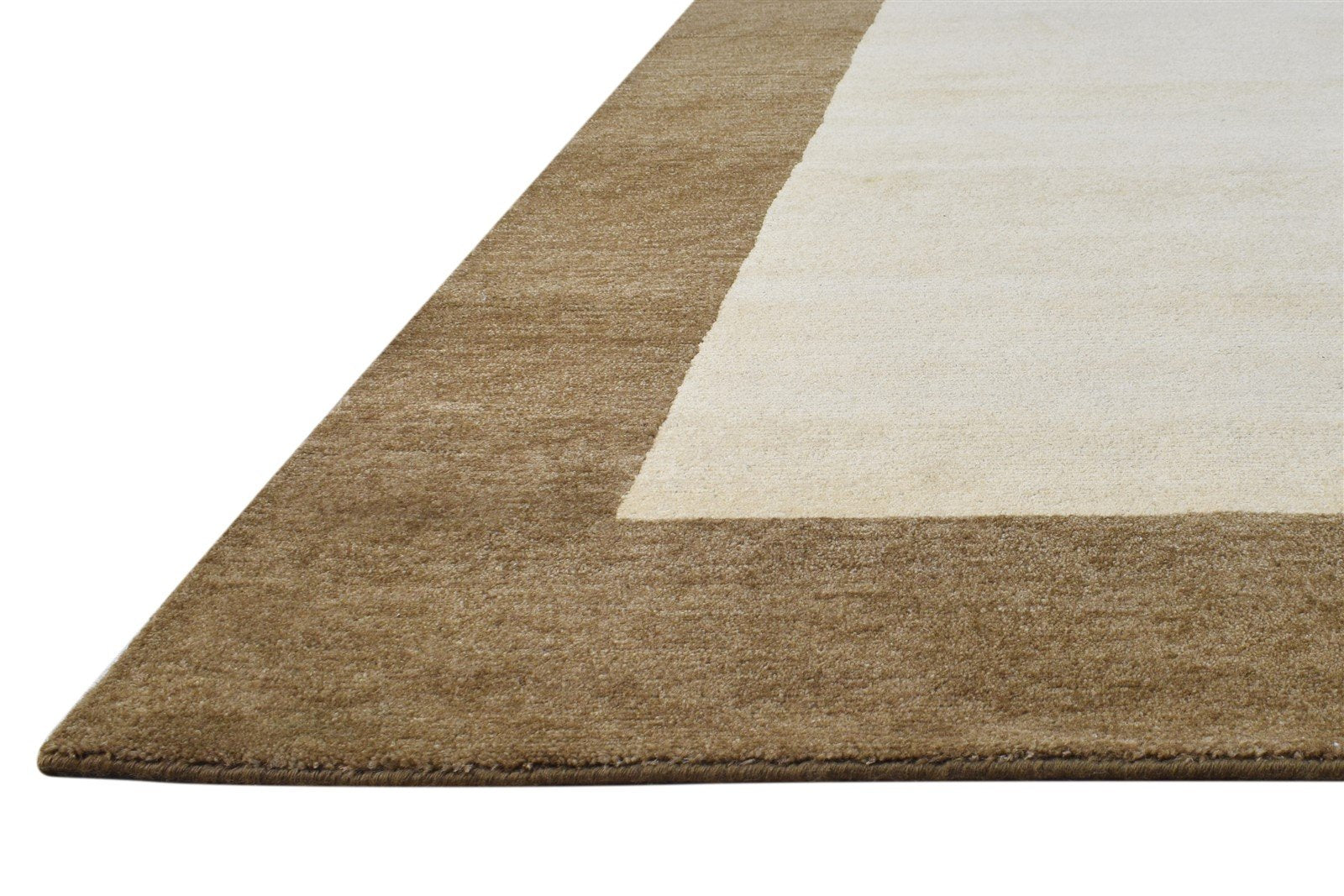 6X9 Rug Wool / Silk Beige Modern Hand Knotted Scandinavian Abstract Room Size 