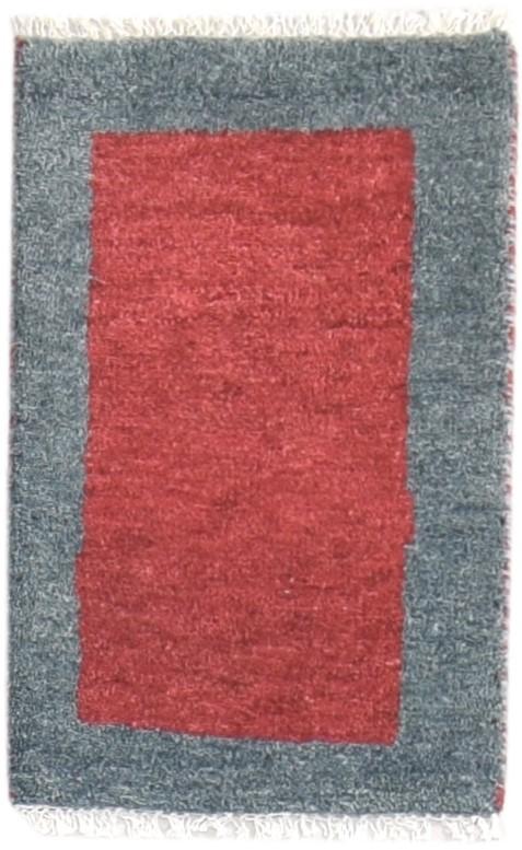 Red Wool Rug 1' X 2' Southwestern Hand Knotted Gabbeh Tribal Small Carpet 